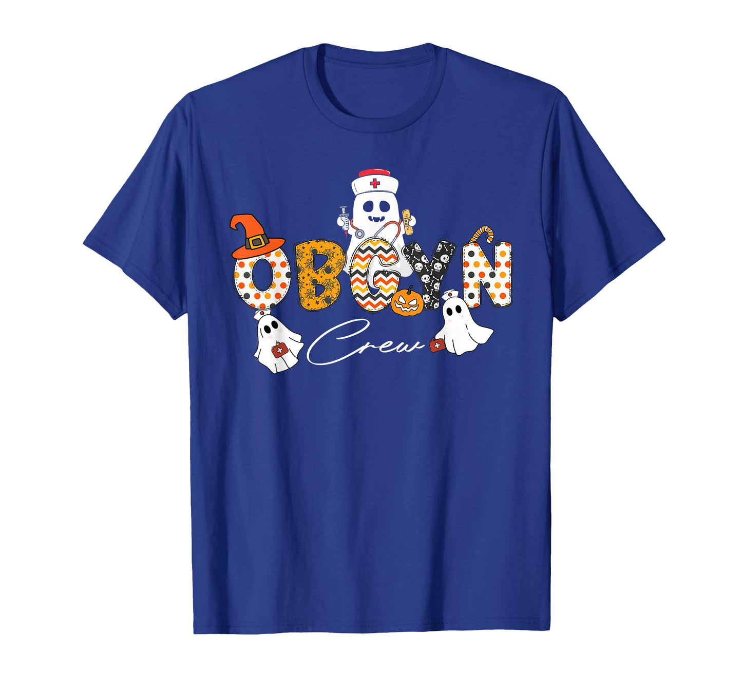 Halloween OBGYN Crew Ghost Obstetrics Nurse Squad Pumpkin T-Shirt