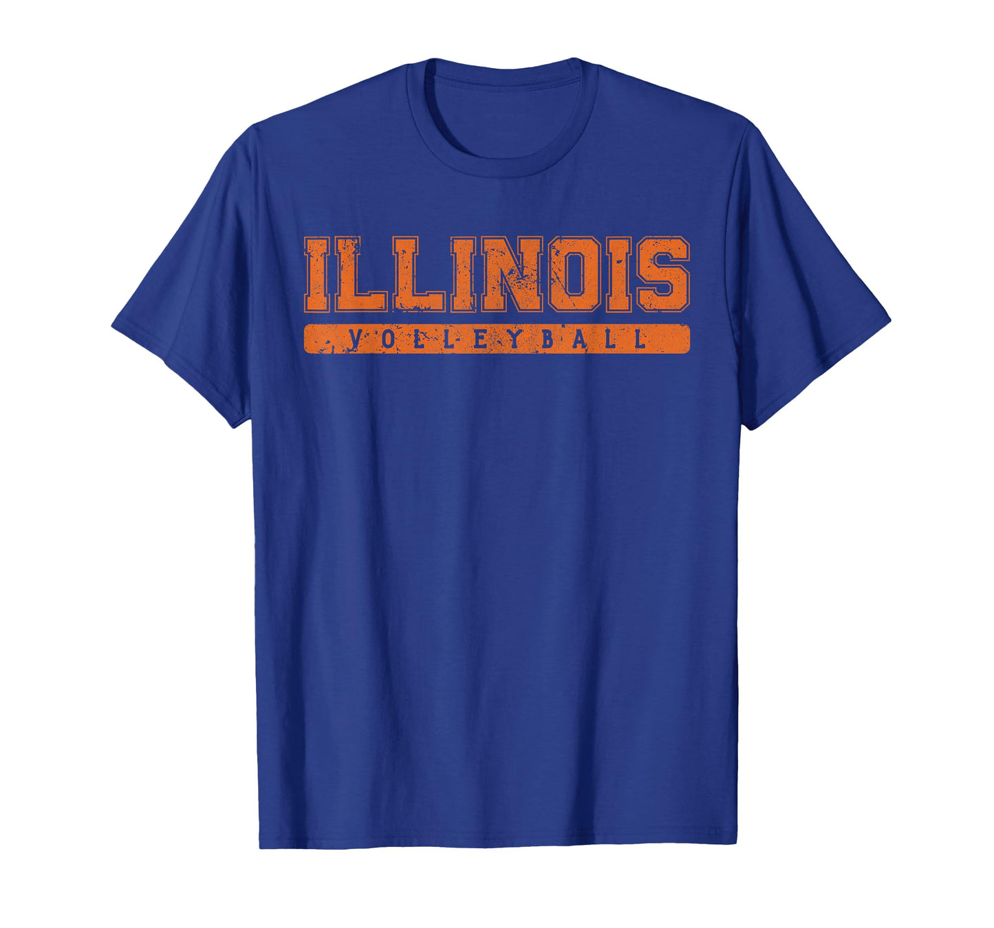 Illinois Volleyball Orange Vintage Text T-Shirt