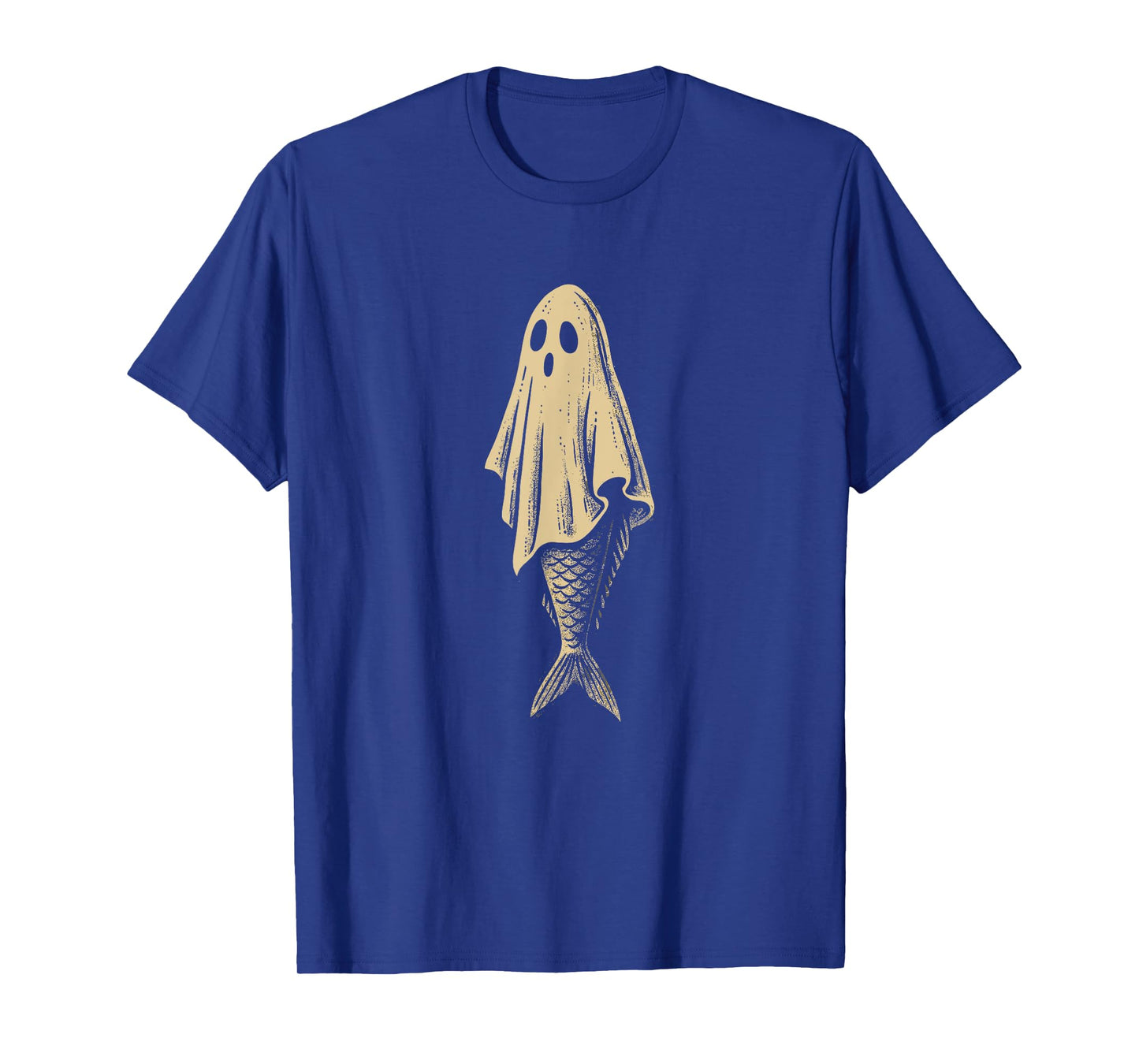 Ghost Fish Scary Fish Haunted Skeleton Cool Retro Fishing T-Shirt
