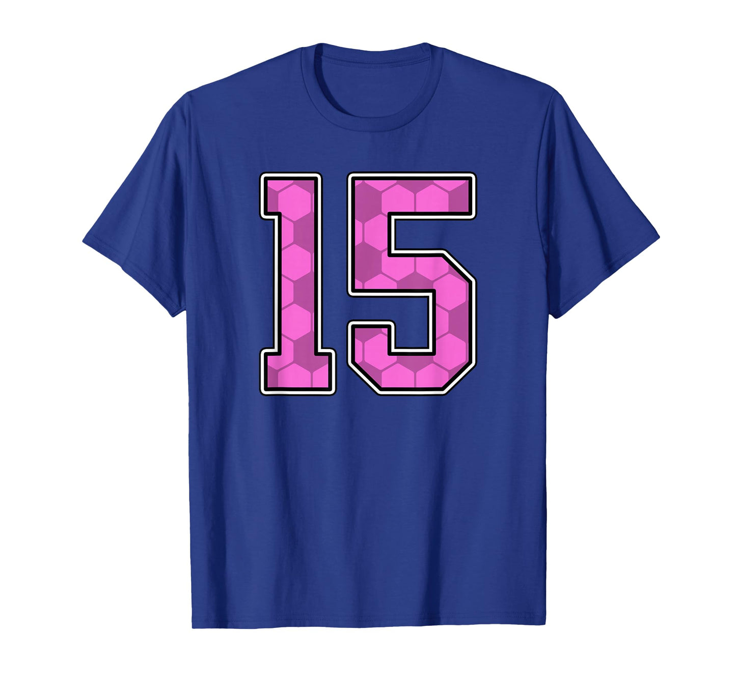 Pink Soccer Pattern Number 15 Jersey Player Uniform #15 T-Shirt