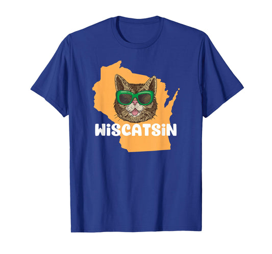 Wiscatsin (Wisconsin) T-Shirt - Funny City State Cat Pun Men Women Girls Kids T-Shirt