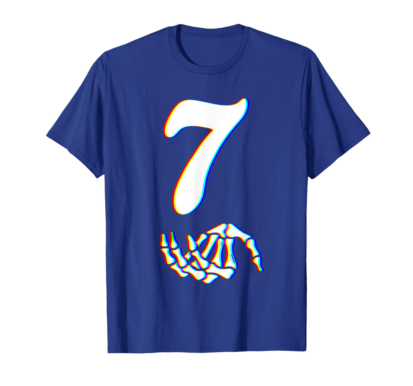 Number 7 Matching 67 Meme Skeleton Hand Halloween Costume T-Shirt