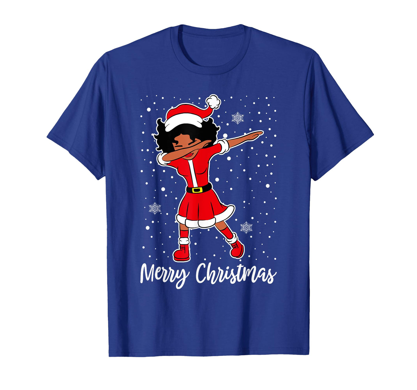 Dabbing Santa Black African American Girl Christmas Pajama T-Shirt