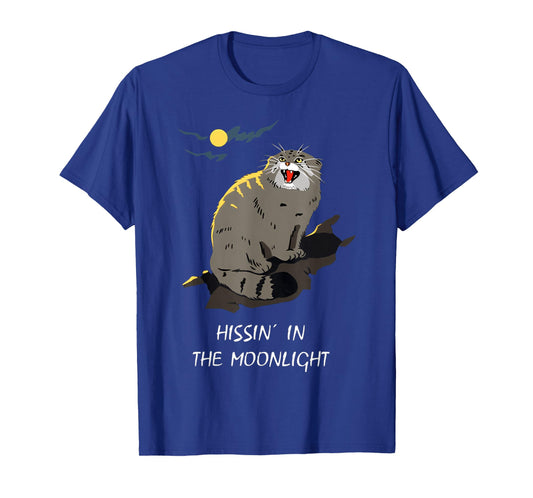 Hissin in the moonlight pallas cat FUNNY Cat Silly Cat T-Shirt