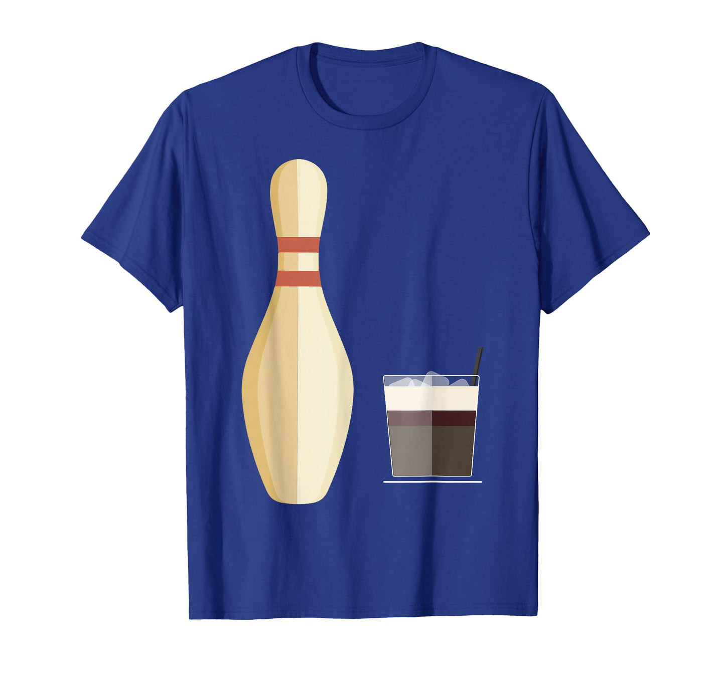 The Big Lebowski Bowling Pin Glass of Whiskey Graphic Tee T-Shirt