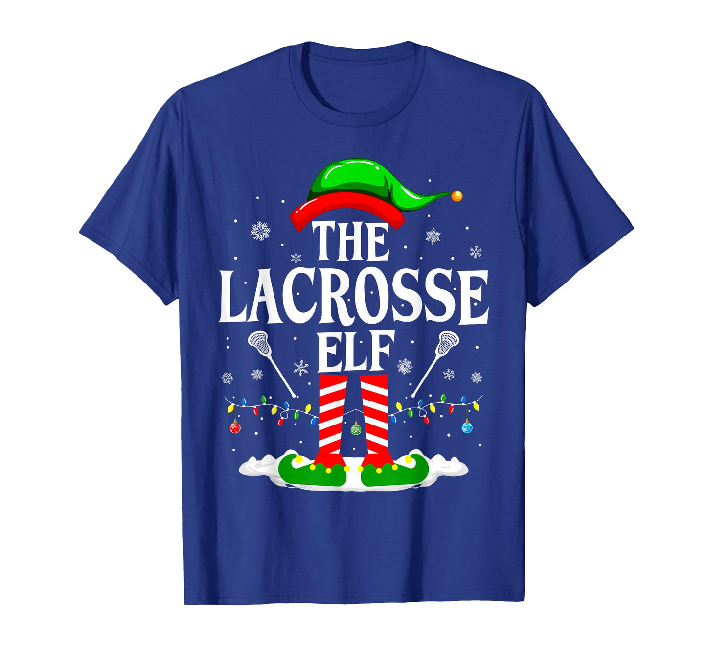 The Lacrosse Elf Funny Matching Xmas Lacrosse Christmas Lax T-Shirt