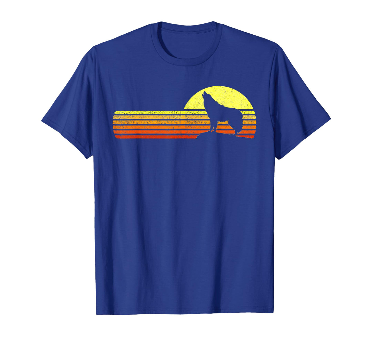 Alpha Wolf Retro Vintage Sun I Love Wolves Men's Women's T-Shirt