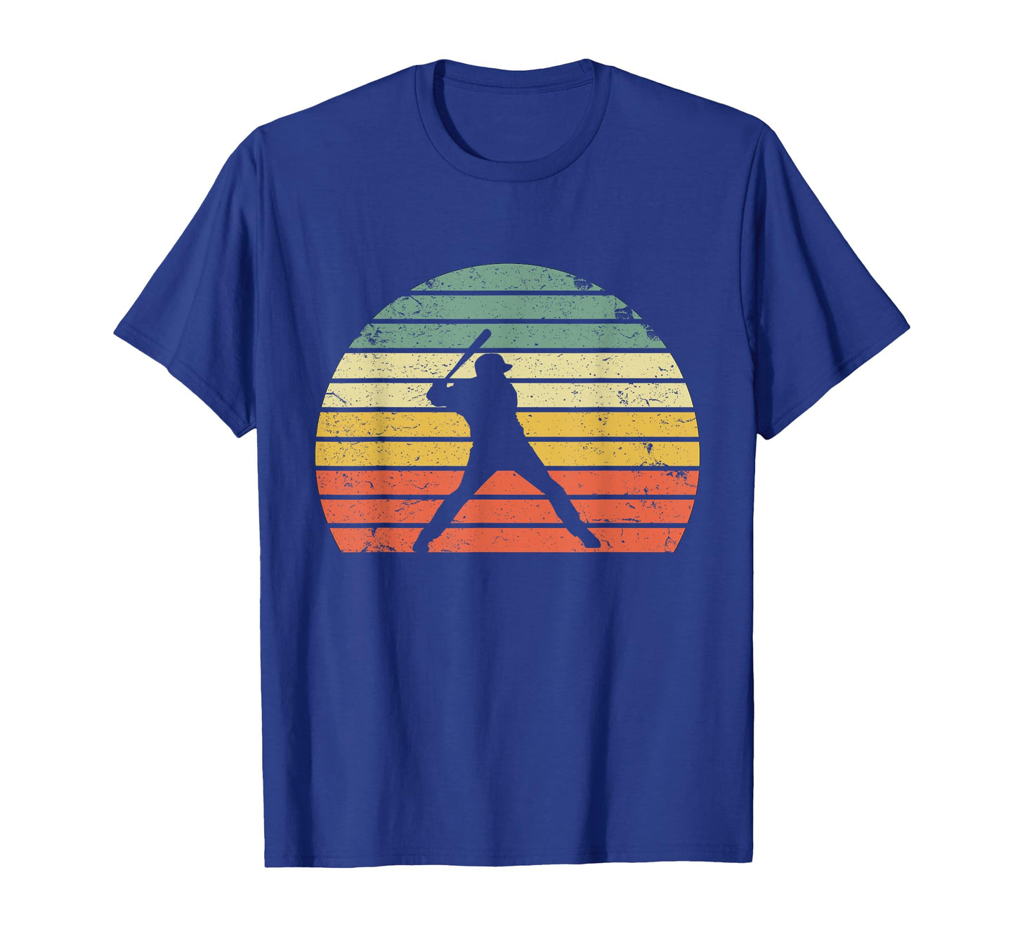 Vintage Baseball Shirt Batter Swinging Retro Sunset T-Shirt T-Shirt
