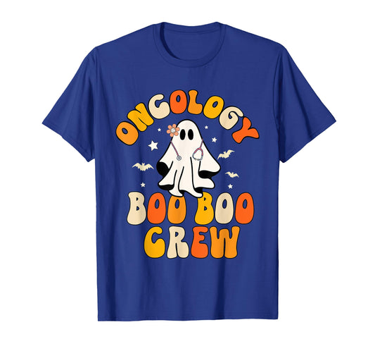 Groovy oncology Nurse Boo Boo Crew Ghost Nursing Halloween T-Shirt