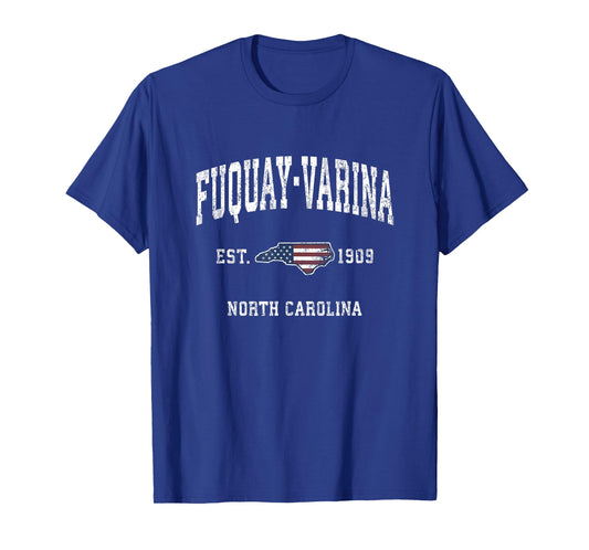 Fuquay-Varina North Carolina NC Vintage American Flag Design T-Shirt