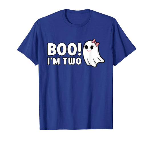 Boo Im Two Cute 2 Year Old Girl Ghost Halloween Birthday T-Shirt