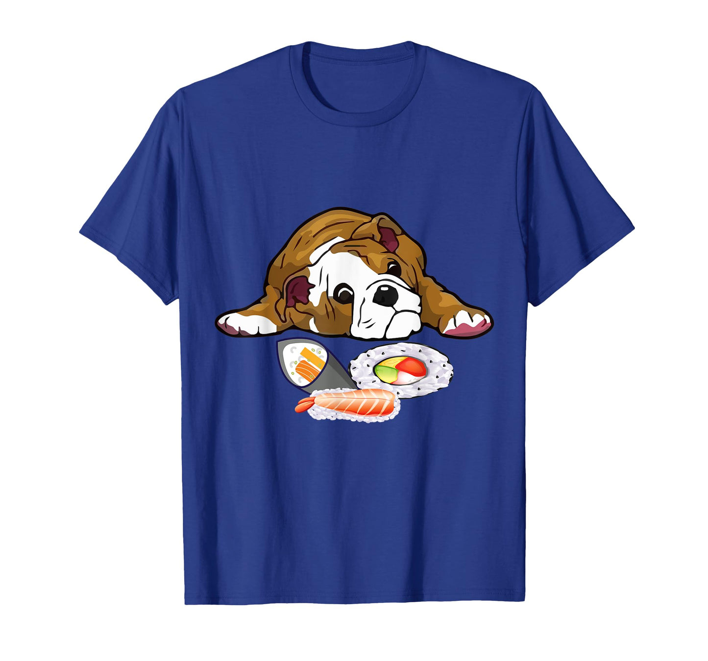 Funny Kawaii Sushi English Bulldog T-Shirt