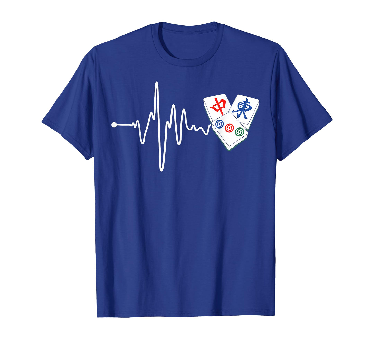 Heartbeat Mahjong Player Tile Game Lover Men Women T-Shirt