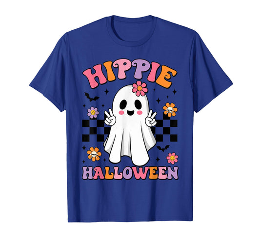 Groovy Boo Hippie Halloween Peace Ghost Halloween Girl Women T-Shirt