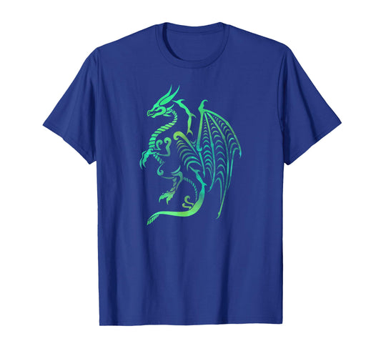 Dragon Vintage Green Color Medieval Fantasy Creature Graphic T-Shirt