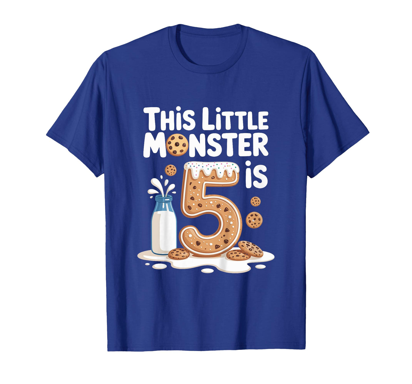 Kids This Cute Monster is 5 Cute Cookie 1st Birthday T-Shirt