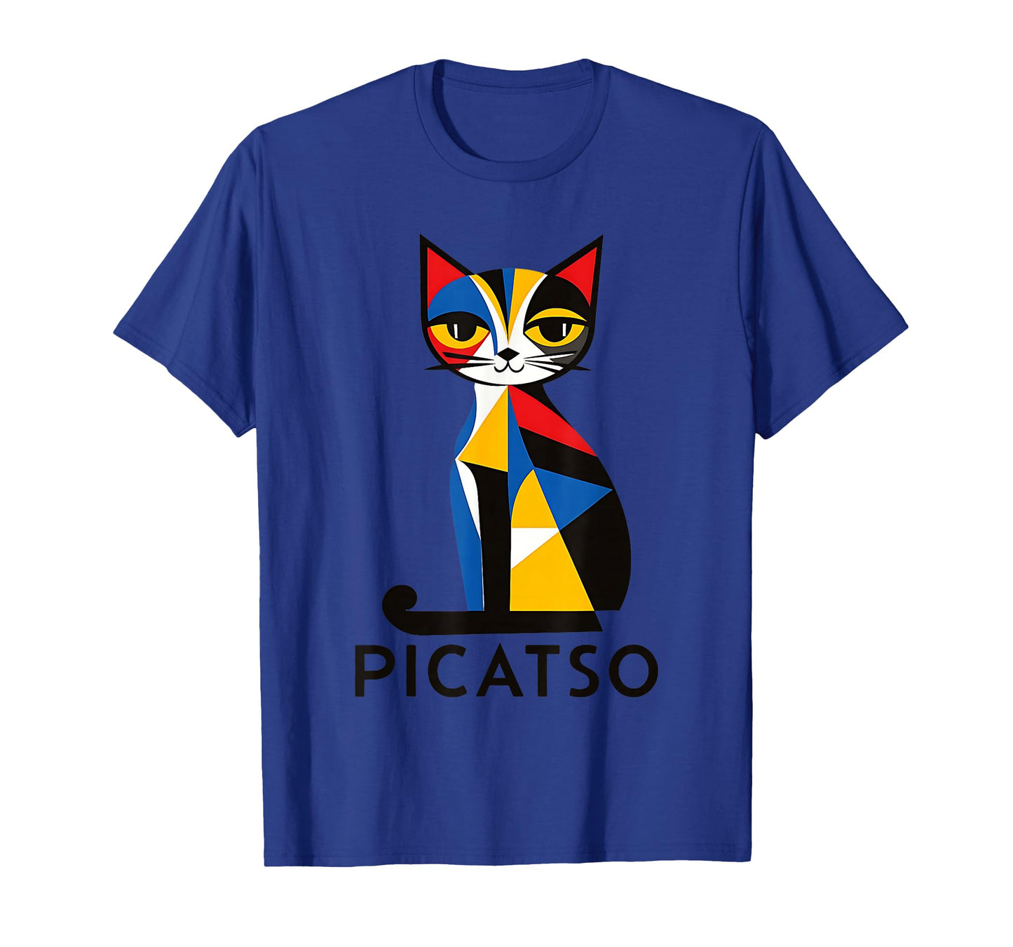 Picatso Cubism Kitty Cat Art -- Retro Vintage Feline Design T-Shirt