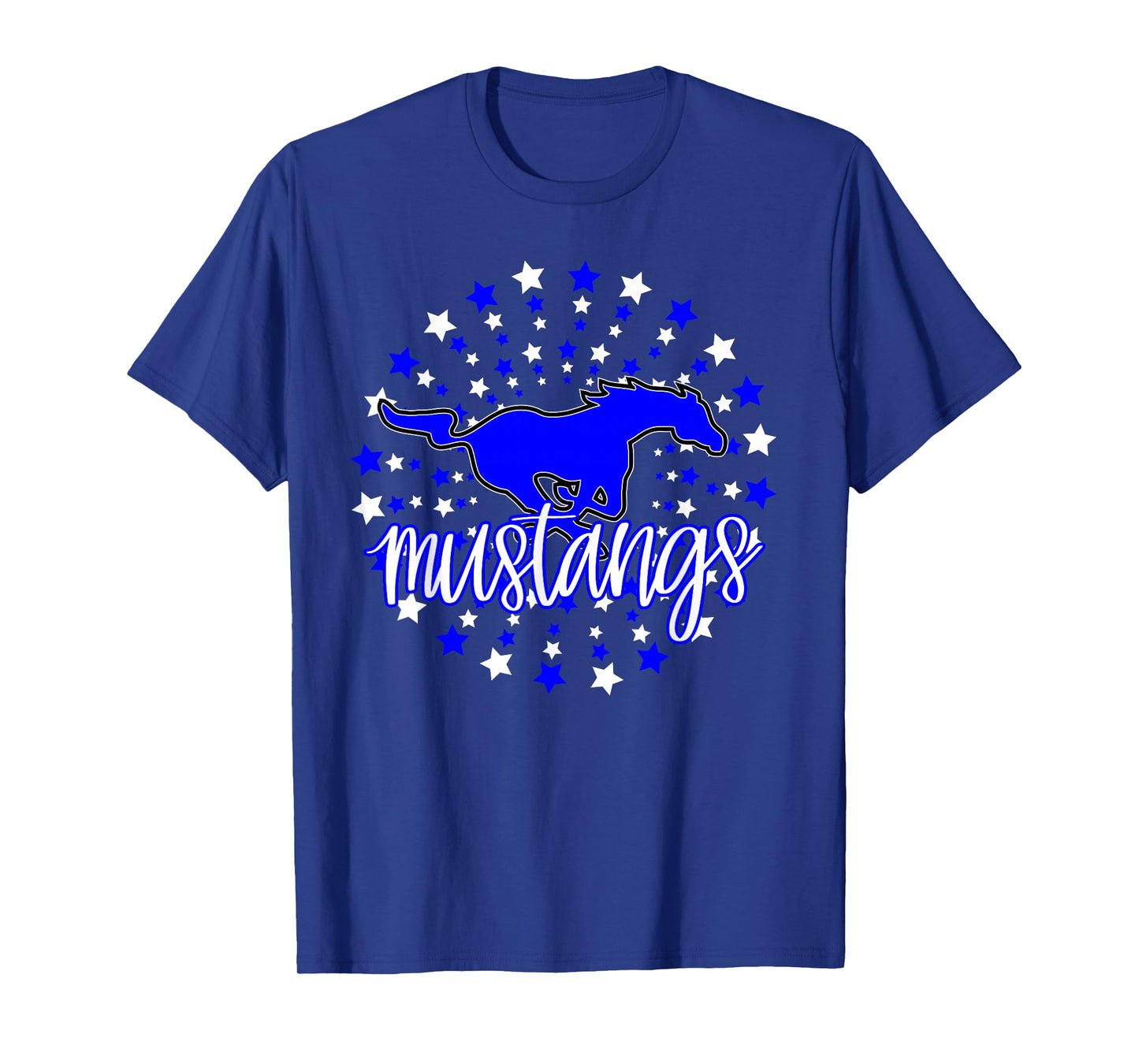 Mustangs School Spirit Stars Mustang Pride Football Mom T-Shirt