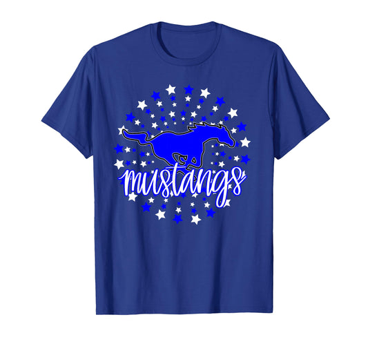 Mustangs School Spirit Stars Mustang Pride Football Mom T-Shirt