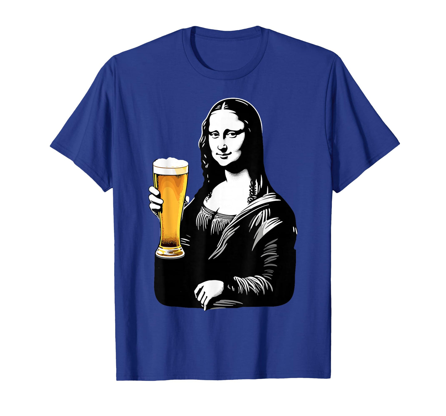 Mona Lisa Drinking Beer Party Joke Beer & Art Lover Humor T-Shirt