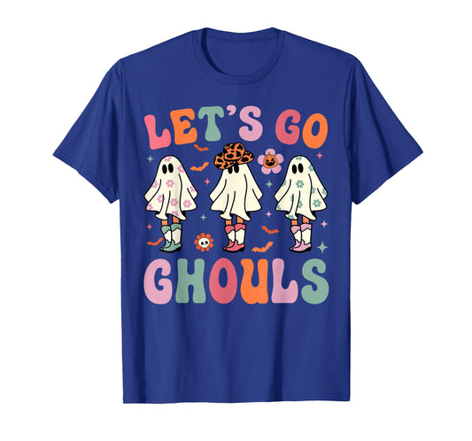 Let's Go Ghouls Ghost Cowgirls Groovy Halloween Party T-Shirt