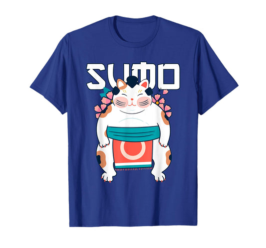Japanese Neo Traditional Art Shirt Neko Sumo Cat T-Shirt