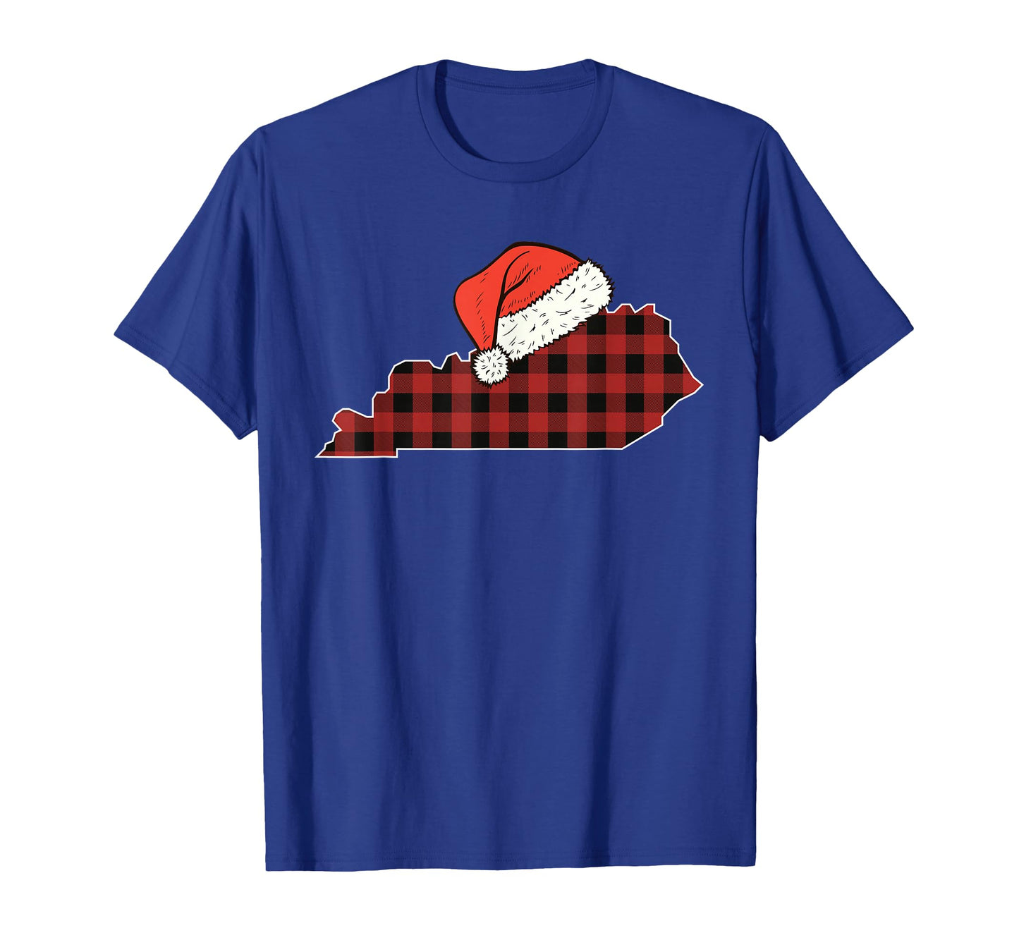 Kentucky Plaid Christmas Santa Hat Holiday Matching Design T-Shirt