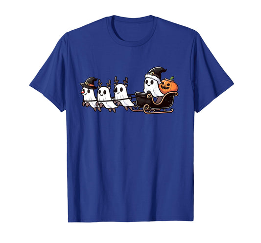 Halloween Christmas Santa's Reindeer Ghost Happy Ghost T-Shirt