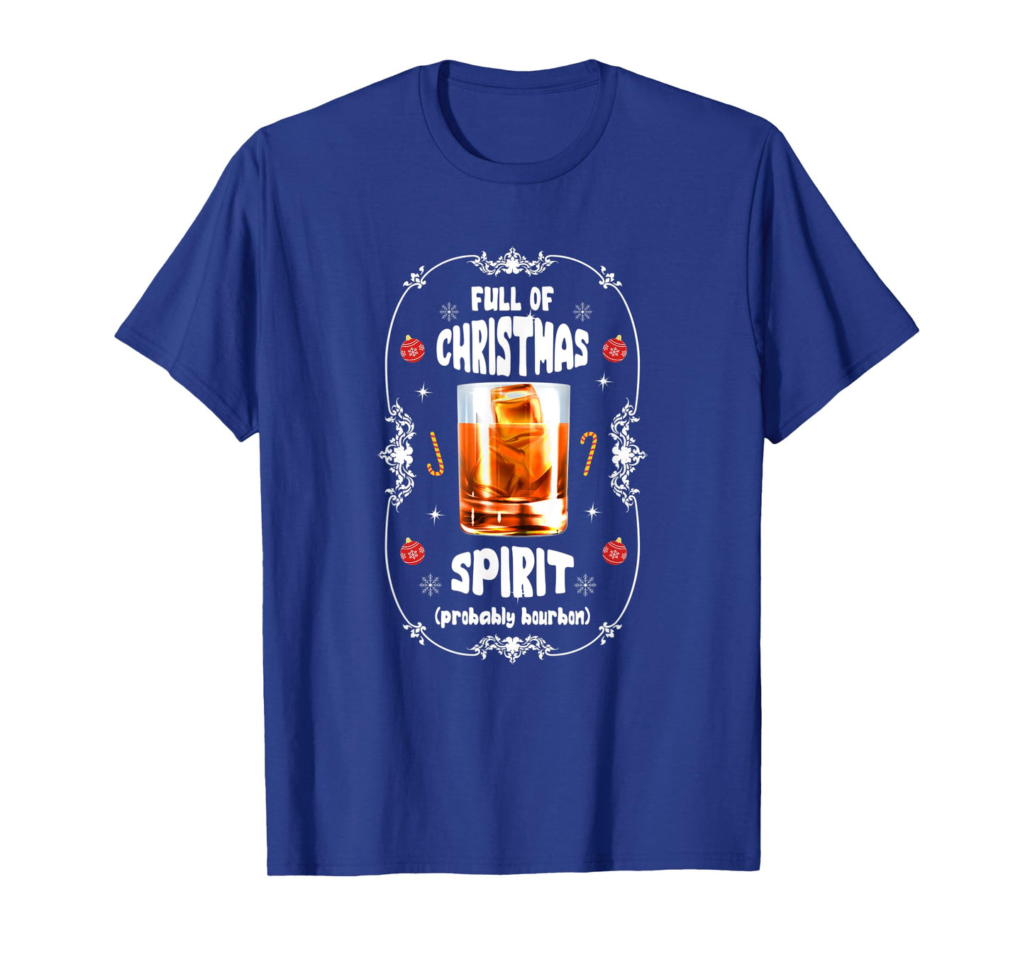 Christmas Fir Tree With Bourbon Ugly Xmas Bourbon T-Shirt