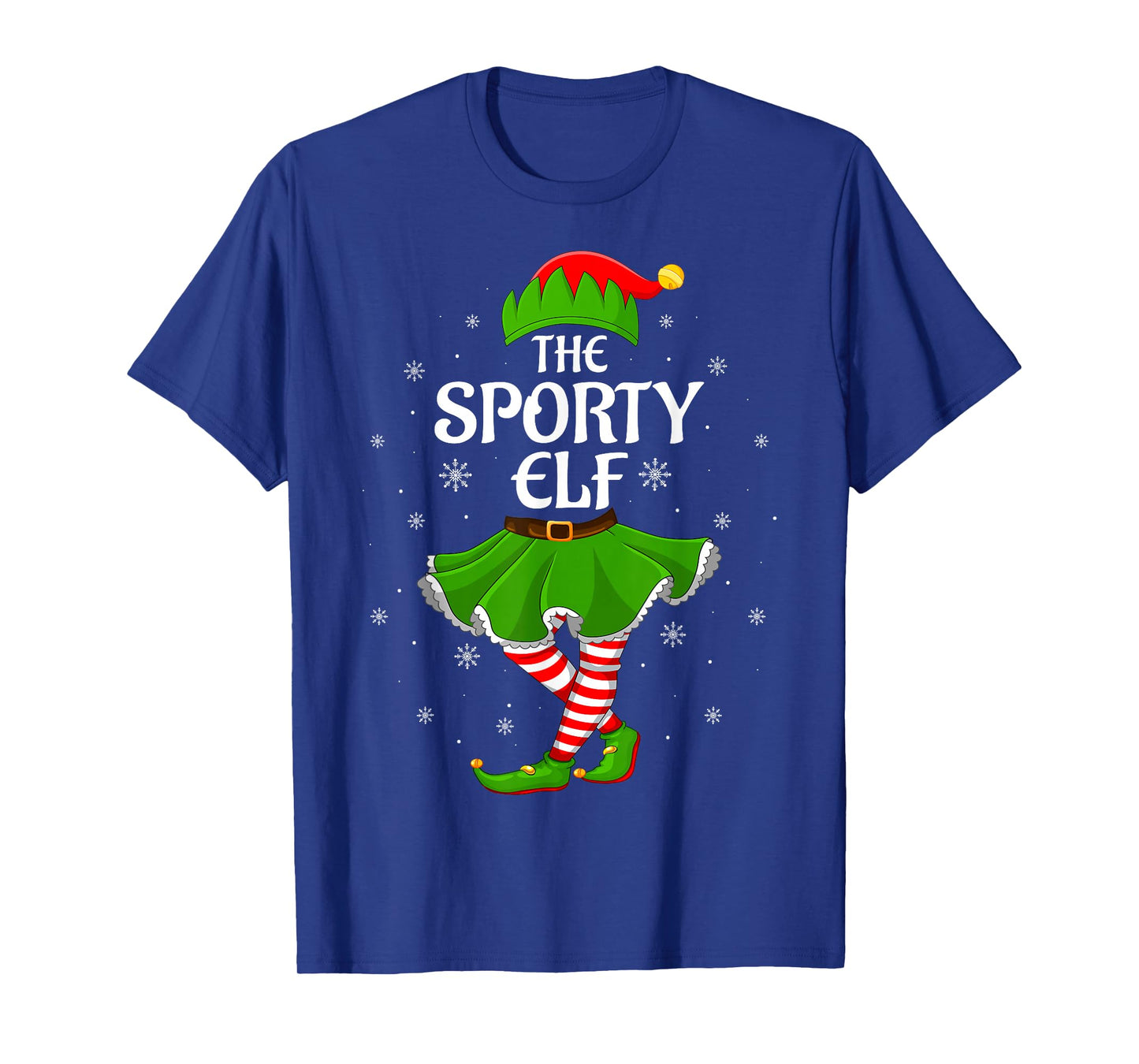 Sporty Elf Christmas Family Girls Women Elf Squad Xmas T-Shirt