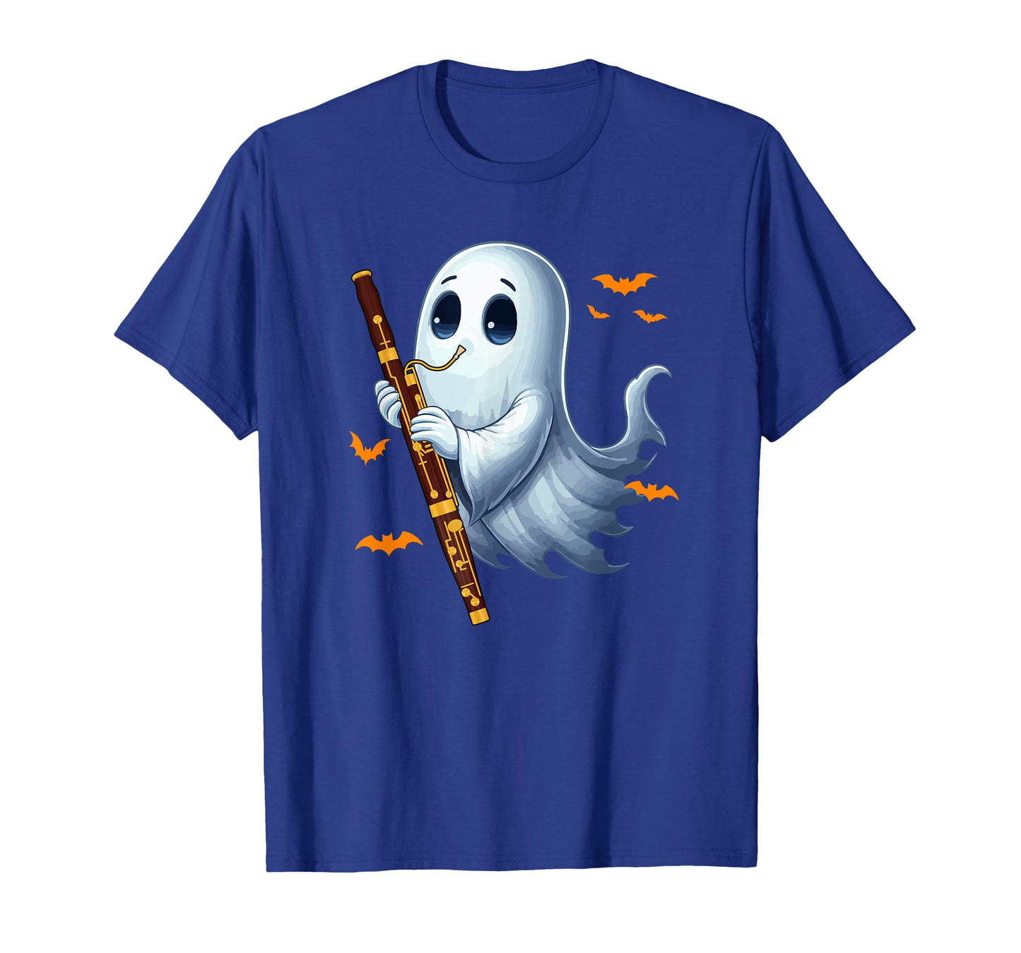 Boo Ghost Playing Bassoon Halloween Musical Instrument T-Shirt