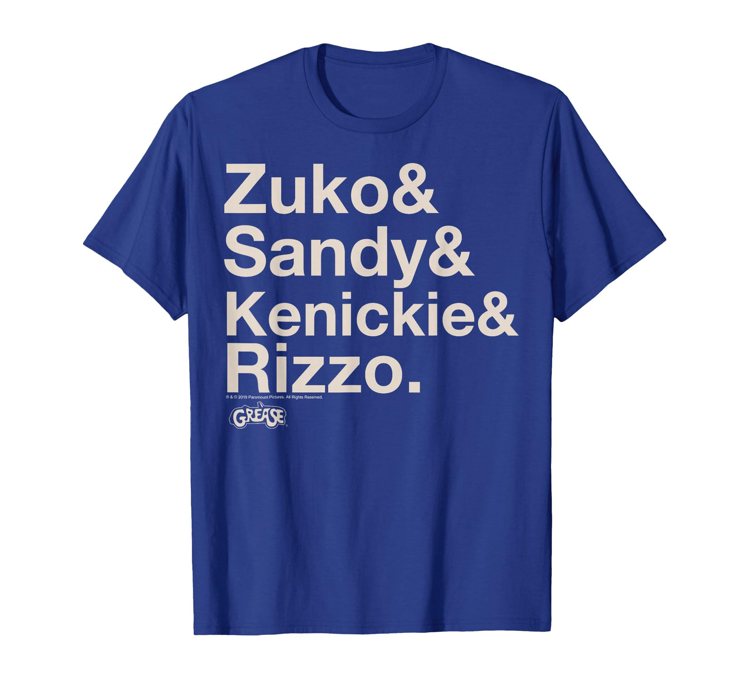 Grease Zuko Sandy Kenickie Rizzo Name Stack T-Shirt