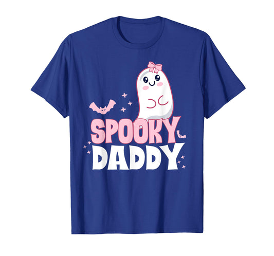 Spooky Daddy Family Cute Pink White Ghost Boo Halloween T-Shirt