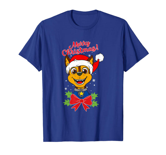 Paw Patrol Chase Merry Christmas T-Shirt