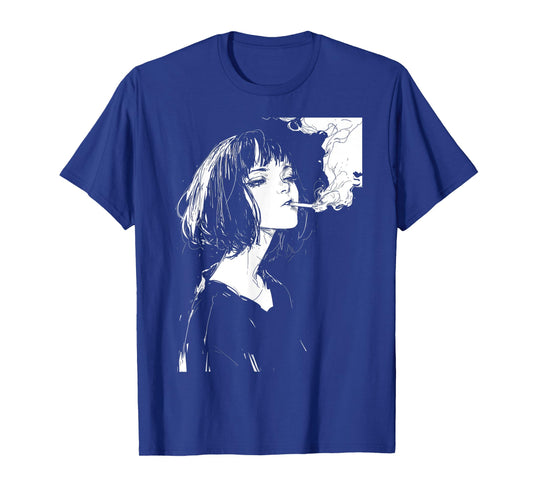 Soft Grunge Kawaii Anime Girl Smoking Waifu Otaku Japanese T-Shirt