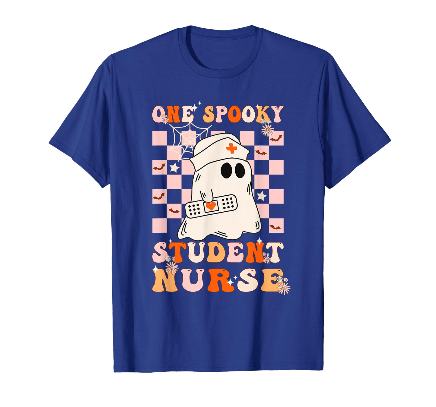 Groovy One Spooky Student Nurse Ghost Halloween Nursing T-Shirt