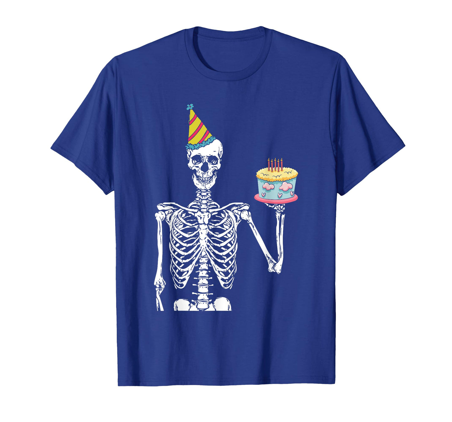Skeleton Birthday Party Lazy Halloween Costume Funny Skull T-Shirt