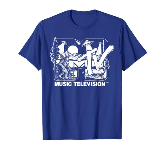 Mademark x MTV - Cryptid-Filled MTV Logo Feat. Bigfoot, UFO, & Nessie Sketch T-Shirt