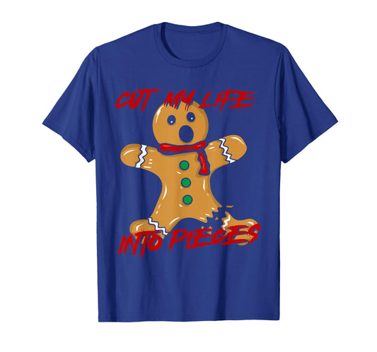 Funny Black Hair Punk Alternative Emo Music Lover Cut My Lift Into Pieces Emo Heritage Gingerbread Man Lover Unisex-Adults T-Shirt