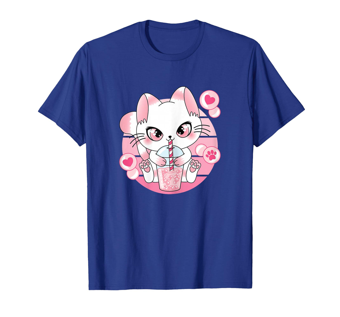 Japanese Anime Cat Kawaii Bubble Tea Women Girls Kids T-Shirt