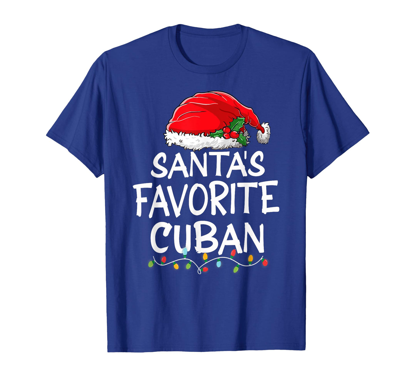 Santa's Favorite Cuban Christmas Santa Claus tree lights T-Shirt