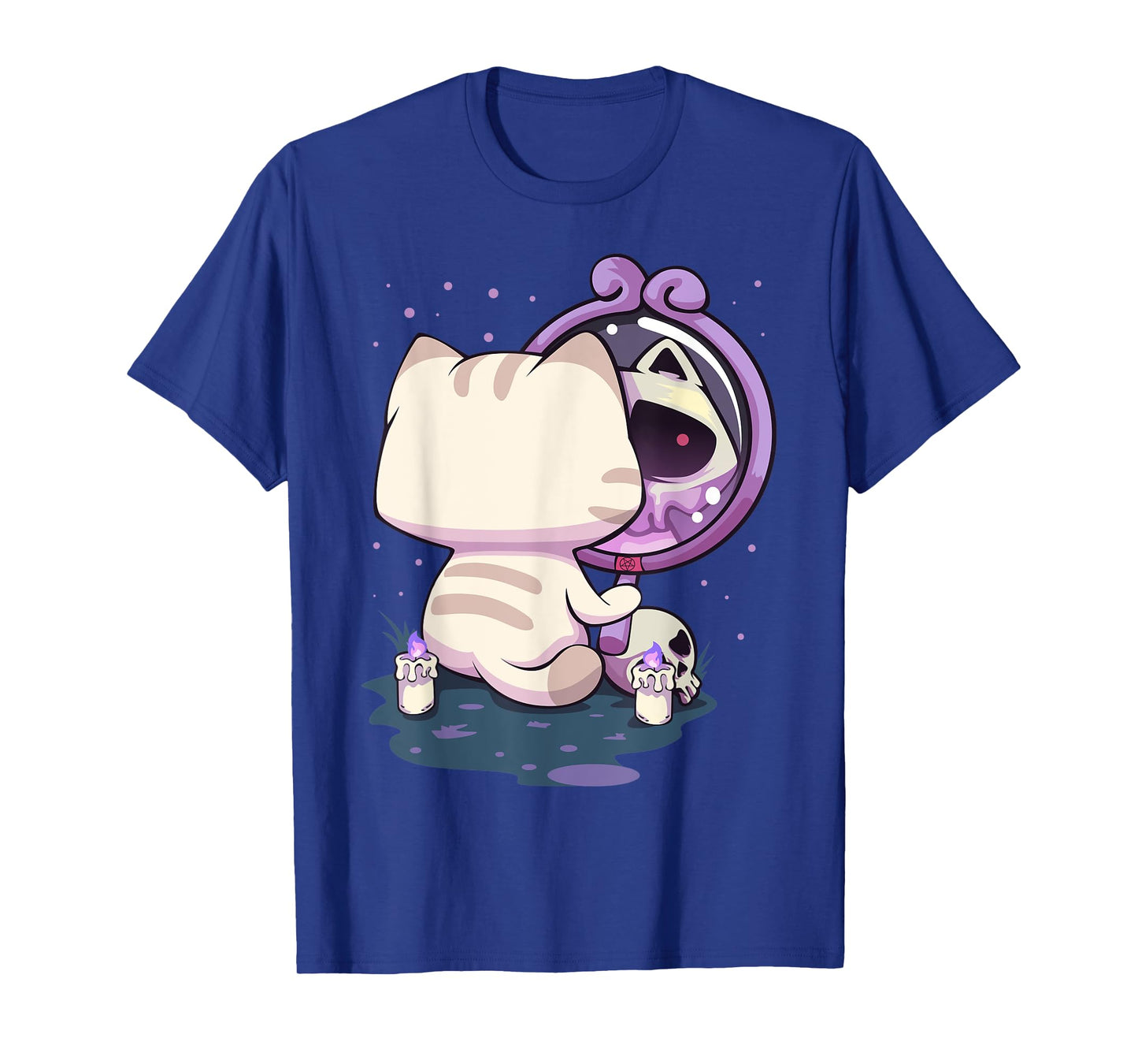 Pastel Goth Kawaii Sad Cat With Mirror T-Shirt
