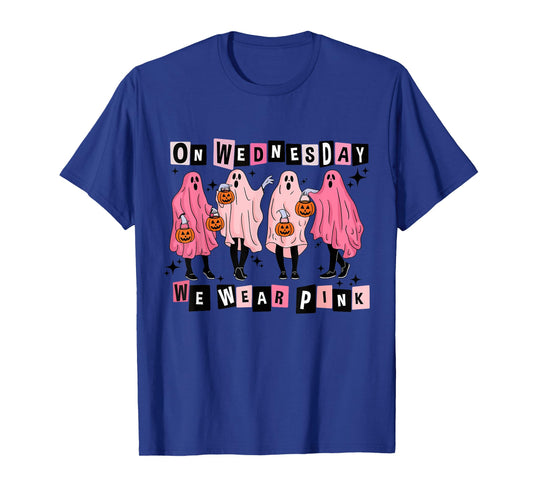 On Wednesday We Wear Cute Pink Ghost Halloween T-Shirt