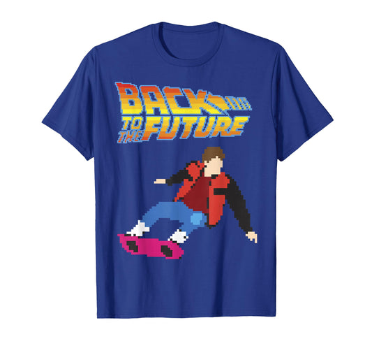 Back to The Future 8-Bit Marty on Hoverboard Graphic T-Shirt T-Shirt