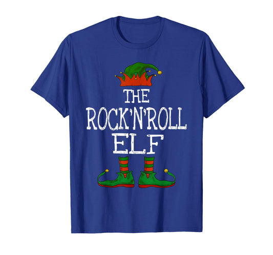 The Rock'n'Roll Elf Family Matching Funny Christmas Gift T-Shirt