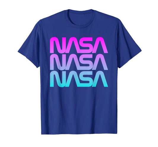 70s 80s Retro Vintage NASA Worm Retro NASA Pastel gradient T-Shirt