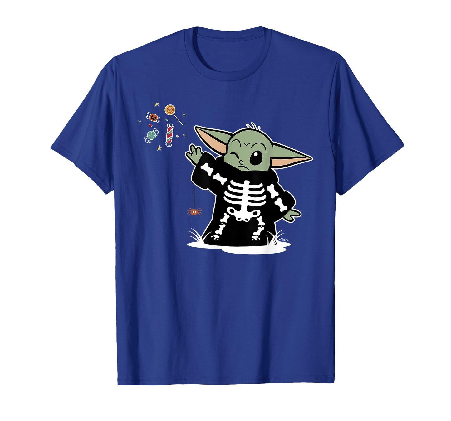 Star Wars Grogu Halloween Skeleton Costume Force Float Candy T-Shirt