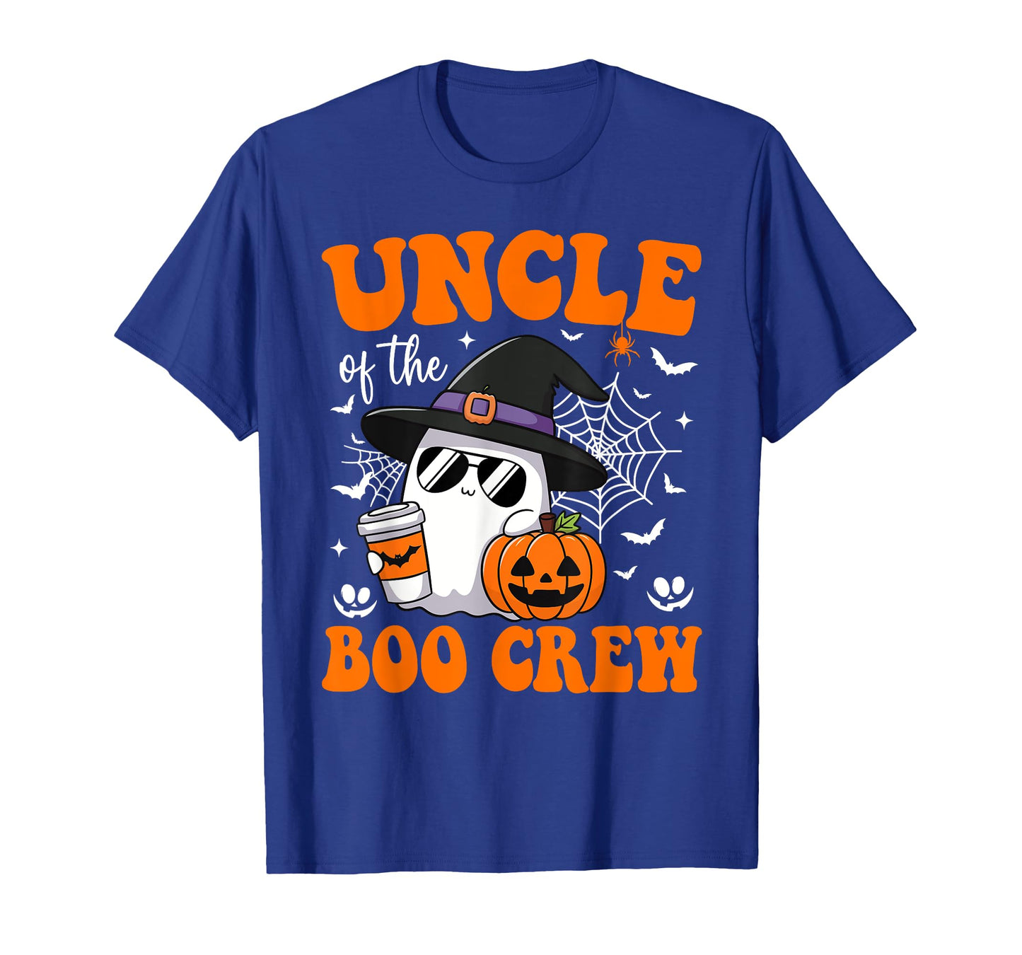 Uncle Boo Crew Groovy Ghost Matching Family Halloween T-Shirt