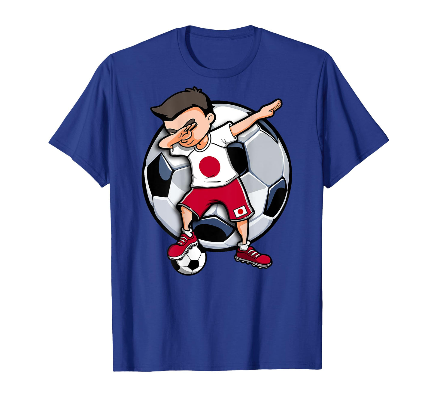 Dabbing Soccer Boy Japan Football Fans Jersey Japanese Flag T-Shirt