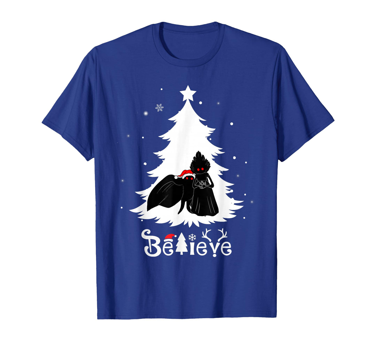 Believe Mothman And Flatwoods Monster Christmas Cryptid T-Shirt